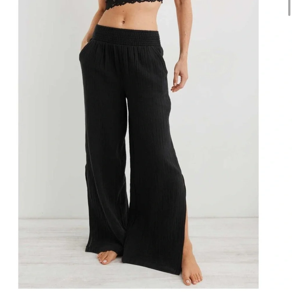 Aerie Gauzy High Waist Wide-Leg Pants - Picture 1 of 8